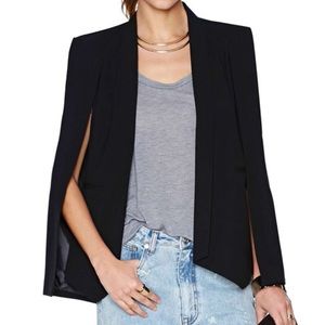 Express Black Long Sleeve Cape Blazer Coat